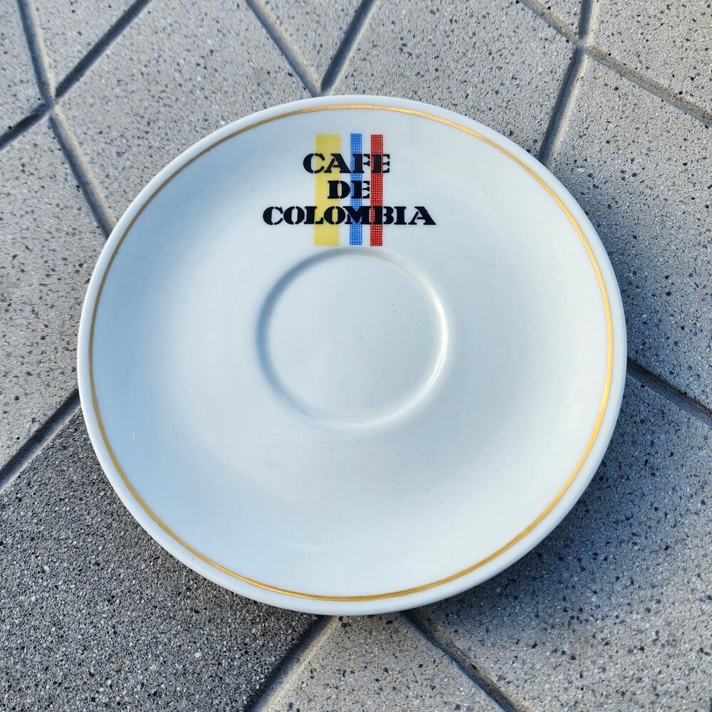 Vintage Corona Cafe de Colombia Porcelain Espresso Cup & Saucer Set - Picture 7 of 9